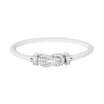 [LuxJewelry]CHANCE LARGE 8 FIGURE BUCKLE FULL DIAMOND BRACELET SILVER