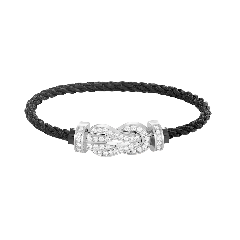 [LuxJewelry]CHANCE LARGE 8 FIGURE BUCKLE FULL DIAMOND BRACELET SILVER