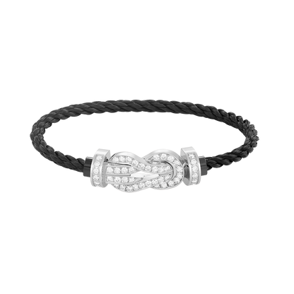 [LuxJewelry]CHANCE LARGE 8 FIGURE BUCKLE FULL DIAMOND BRACELET SILVER