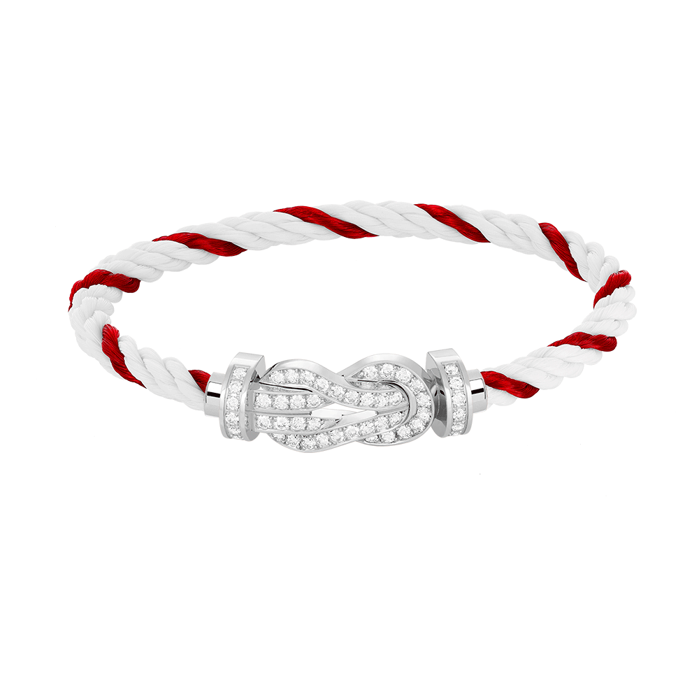 [LuxJewelry]CHANCE LARGE 8 FIGURE BUCKLE FULL DIAMOND BRACELET SILVER