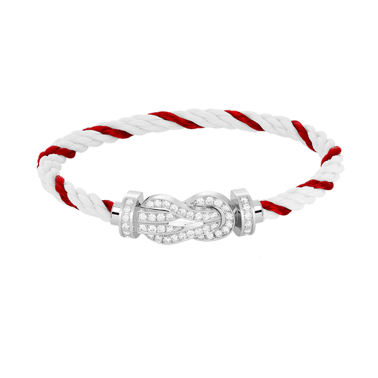 [LuxJewelry]CHANCE LARGE 8 FIGURE BUCKLE FULL DIAMOND BRACELET SILVER