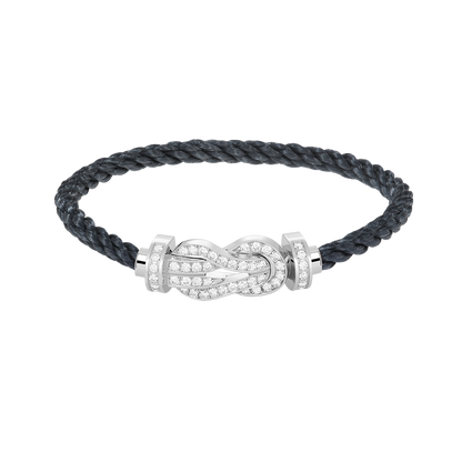 [LuxJewelry]CHANCE LARGE 8 FIGURE BUCKLE FULL DIAMOND BRACELET SILVER