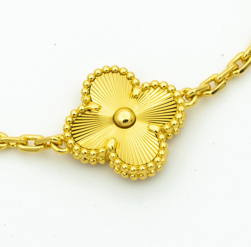 [LuxJewelry]CLOVER BRACELET 5 MOTIFS GOLD DIAMOND