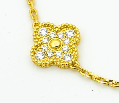 [LuxJewelry]CLOVER BRACELET 5 MOTIFS GOLD DIAMOND