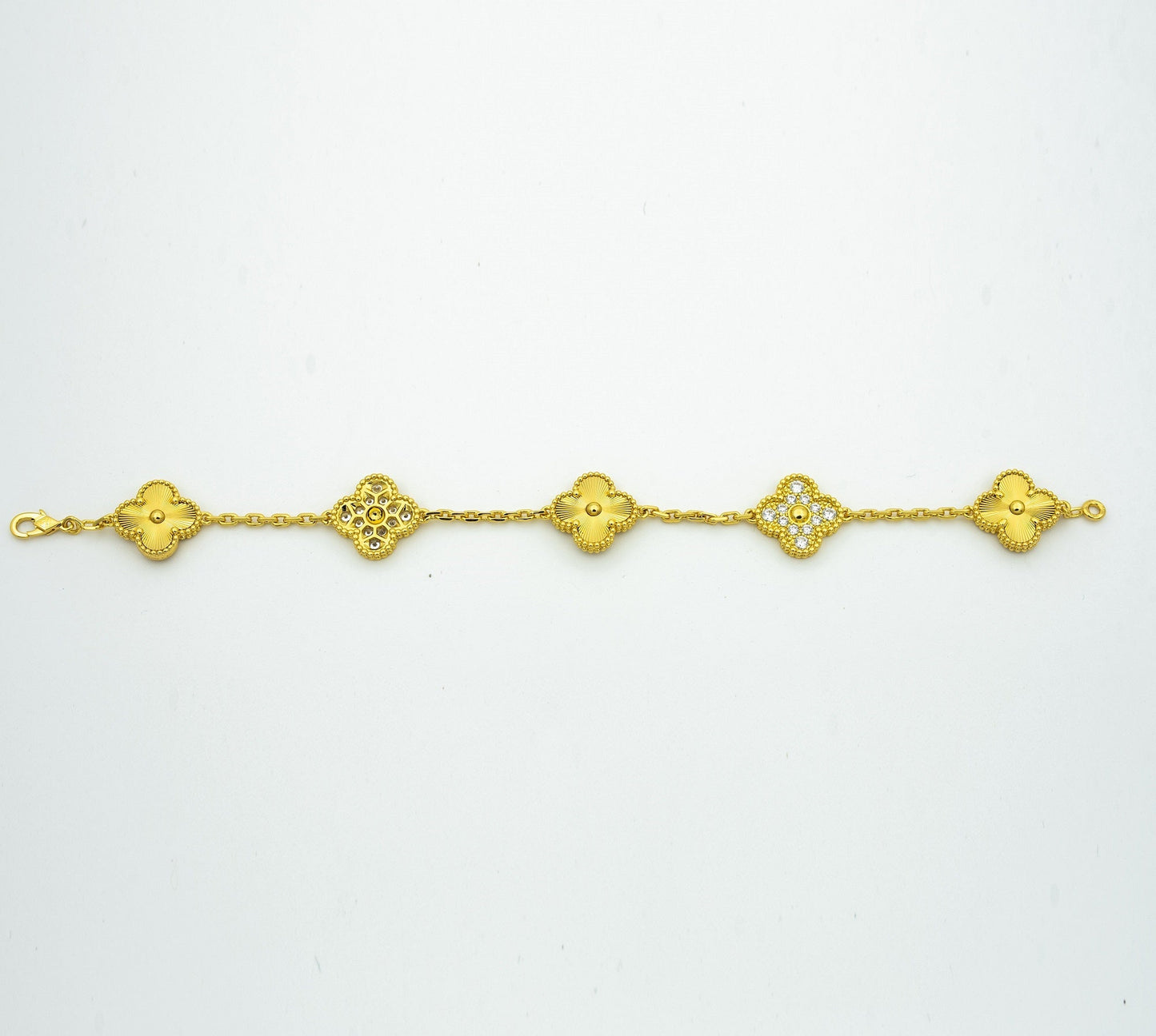 [LuxJewelry]CLOVER BRACELET 5 MOTIFS GOLD DIAMOND