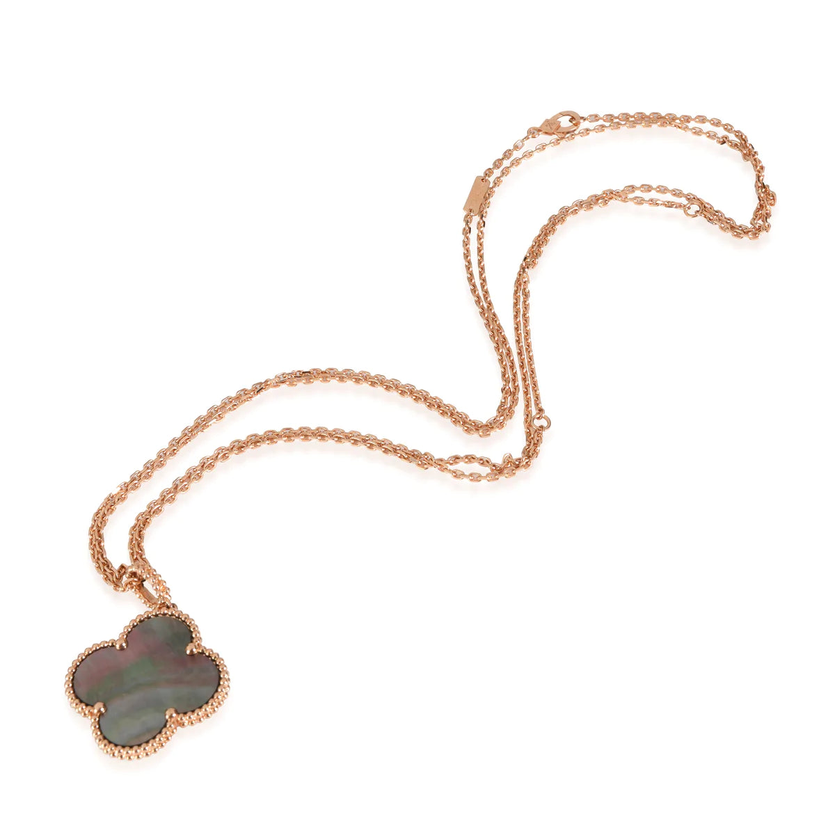 [LuxJewelry]CLOVER 25MM GOLD DARK MOP BIG CLOVER NECKLACE