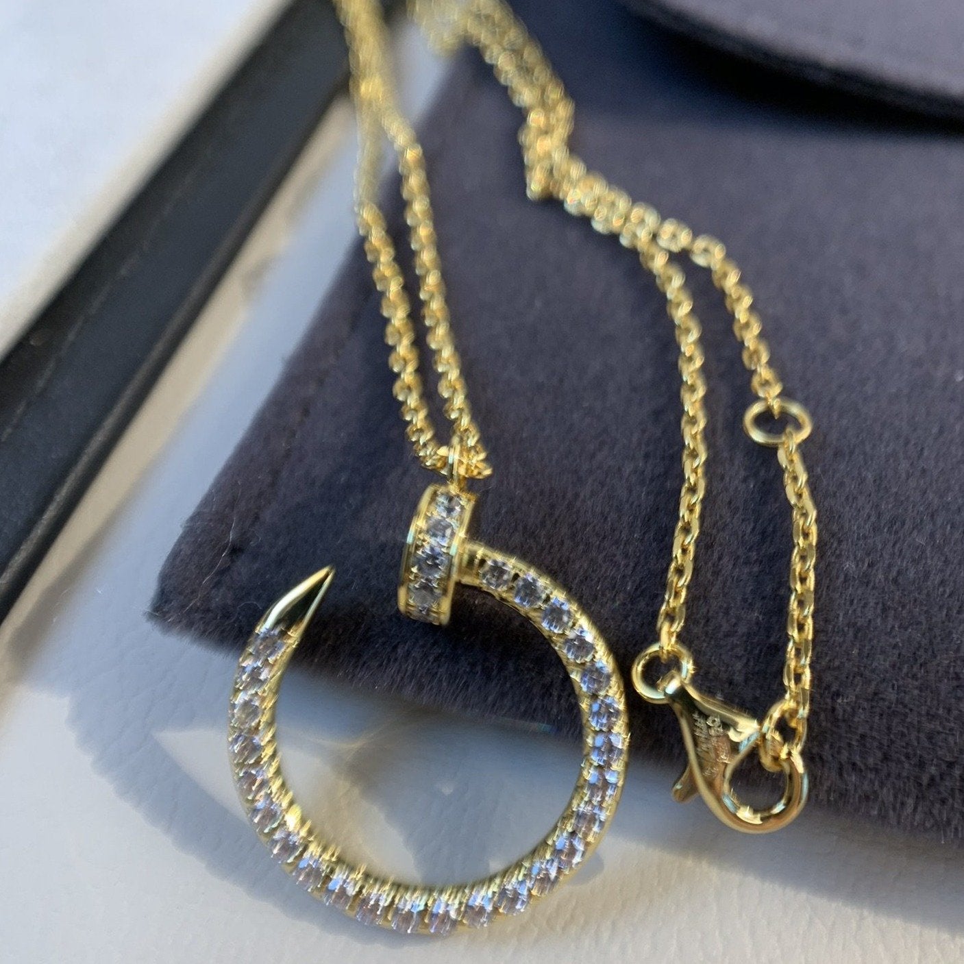 [LuxJewelry]JUSTE NECKLACE GOLD DIAMONDS