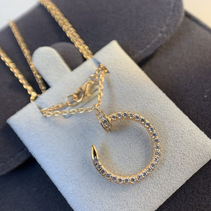 [LuxJewelry]JUSTE NECKLACE PINK GOLD DIAMONDS