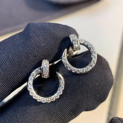 [LuxJewelry]JUSTE EARRINGS SILVER DIAMONDS