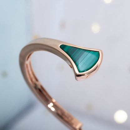 [LuxJewelry]DREAM BRACELET OPEN MALACHITE PINK GOLD