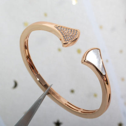 [LuxJewelry]DREAM BRACELET OPEN PINK GOLD MOP DIAMOND