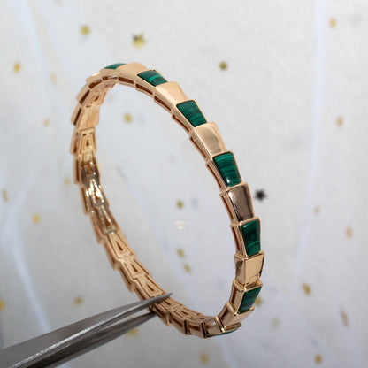 [LuxJewelry]SERPENTI BRACELET PINK GOLD MALACHITE