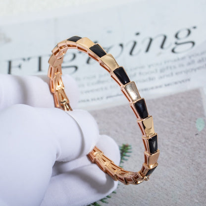 [LuxJewelry]SERPENTI BRACELET PINK GOLD ONYX