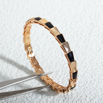 [LuxJewelry]SERPENTI BRACELET PINK GOLD ONYX