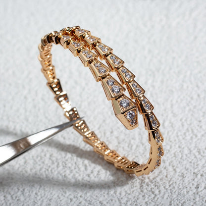 [LuxJewelry]SERPENTI BRACELET 6.8MM PINK GOLD DIAMOND
