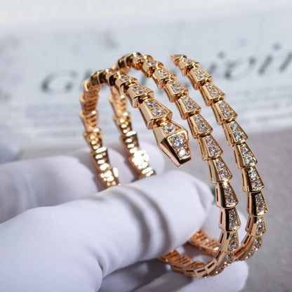 [LuxJewelry]SERPENTI BRACELET PINK GOLD DIAMOND DOUBLE ROW