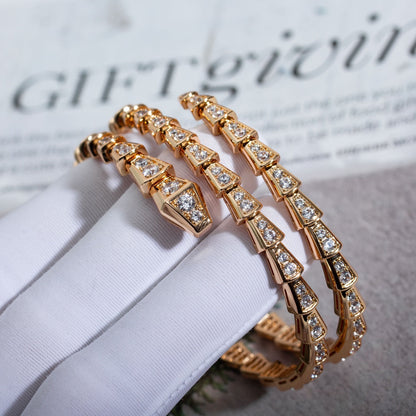 [LuxJewelry]SERPENTI BRACELET PINK GOLD DIAMOND DOUBLE ROW