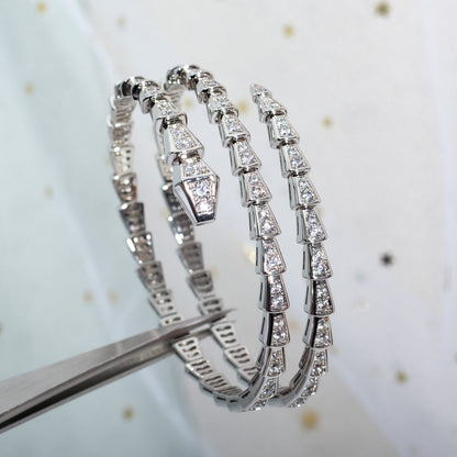 [LuxJewelry]SERPENTI BRACELET SILVER DIAMOND DOUBLE ROW