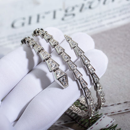 [LuxJewelry]SERPENTI BRACELET SILVER DIAMOND DOUBLE ROW