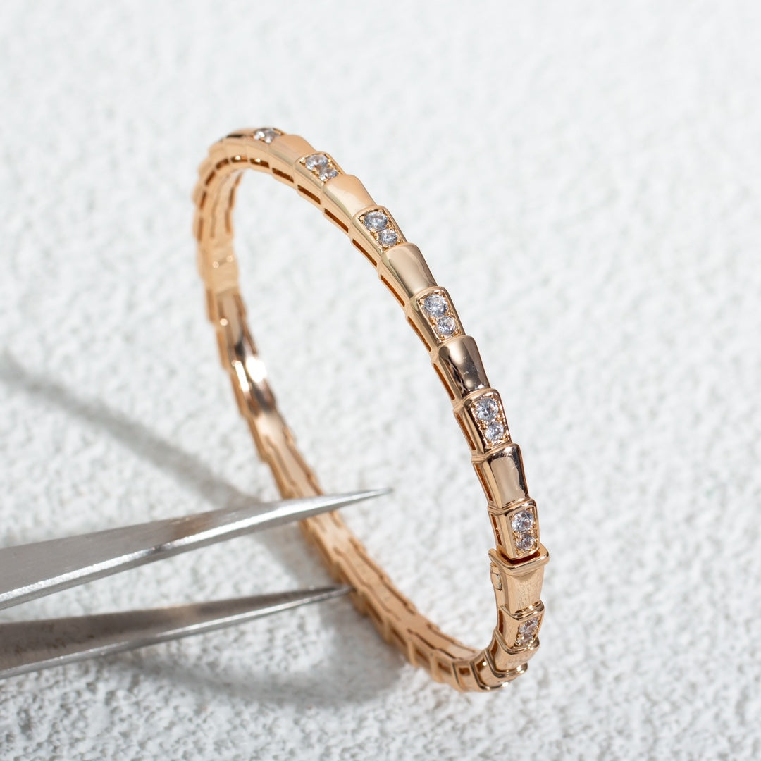 [LuxJewelry]SERPENTI SMALL BRACELET PINK GOLD DIAMOND