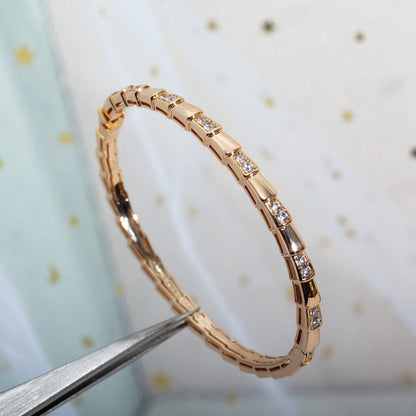 [LuxJewelry]SERPENTI SMALL BRACELET PINK GOLD DIAMOND