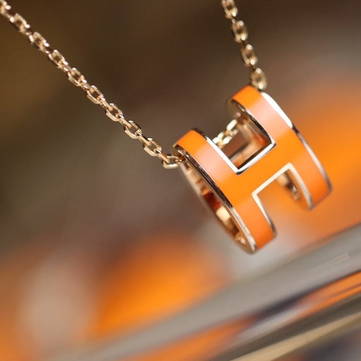 [LuxJewelry]POP H PEDANT PINK GOLD