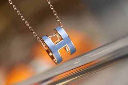 [LuxJewelry]POP H PEDANT PINK GOLD