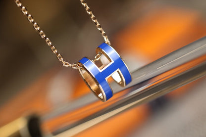 [LuxJewelry]POP H PEDANT PINK GOLD