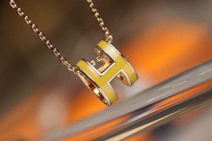 [LuxJewelry]POP H PEDANT PINK GOLD