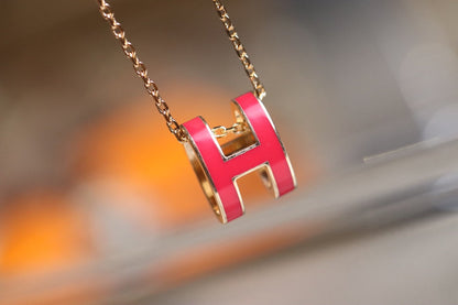 [LuxJewelry]POP H PEDANT PINK GOLD