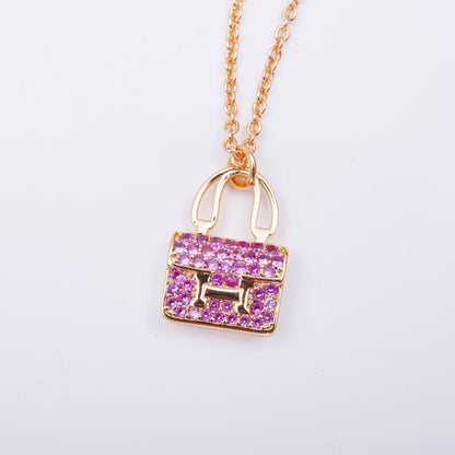 [LuxJewelry]CONSTANCE PEDANT PURPLE DIAMOND NECKLACE