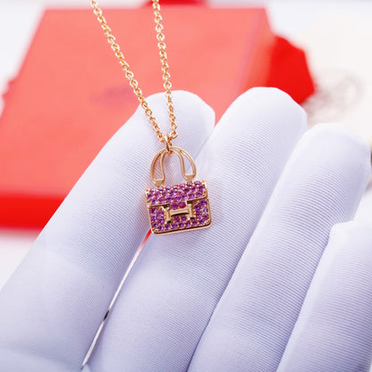 [LuxJewelry]CONSTANCE PEDANT PURPLE DIAMOND NECKLACE