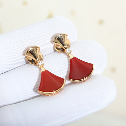 [LuxJewelry]DREAM Carnelian PINK GOLD EARRINGS