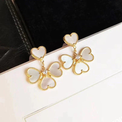 [LuxJewelry]CLOVER SWEET WHITE MOP EARRINGS