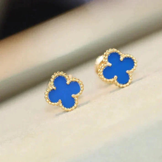 [LuxJewelry]CLOVER MINI 9.5MM TURQUOISE EARRINGS