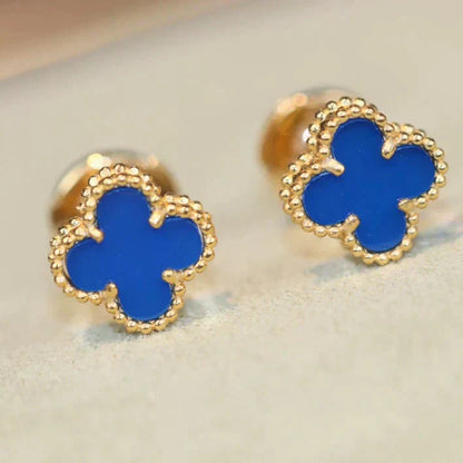 [LuxJewelry]CLOVER MINI 9.5MM TURQUOISE EARRINGS