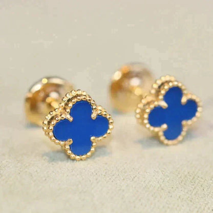 [LuxJewelry]CLOVER MINI 9.5MM TURQUOISE EARRINGS