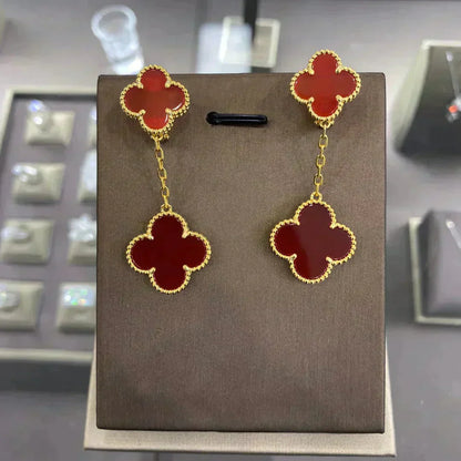 [LuxJewelry]CLOVER 2 MOTIFS  EARRINGS (MULTIPLE CHOICESC