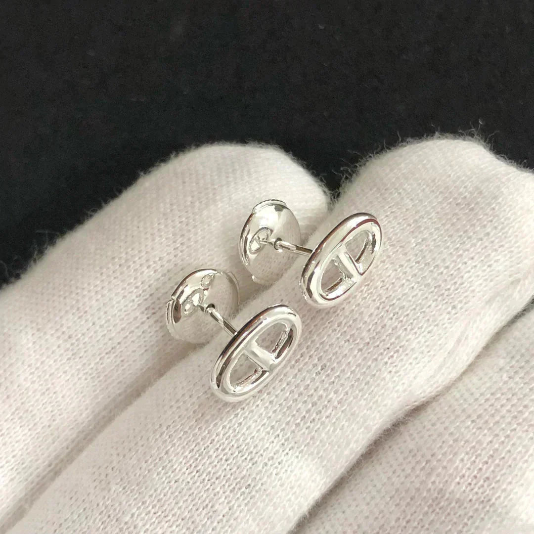 [LuxJewelry]CHAINE SMALL EARRINGS GOLD AND SILVER