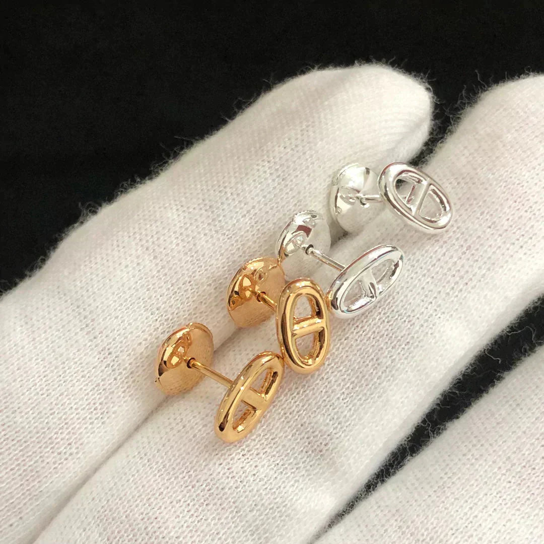 [LuxJewelry]CHAINE SMALL EARRINGS GOLD AND SILVER
