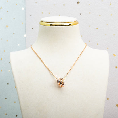 [LuxJewelry]SERPENTI PINK GOLD NECKLACE DIAMOND