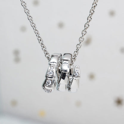 [LuxJewelry]SERPENTI SILVER NECKLACE DIAMOND