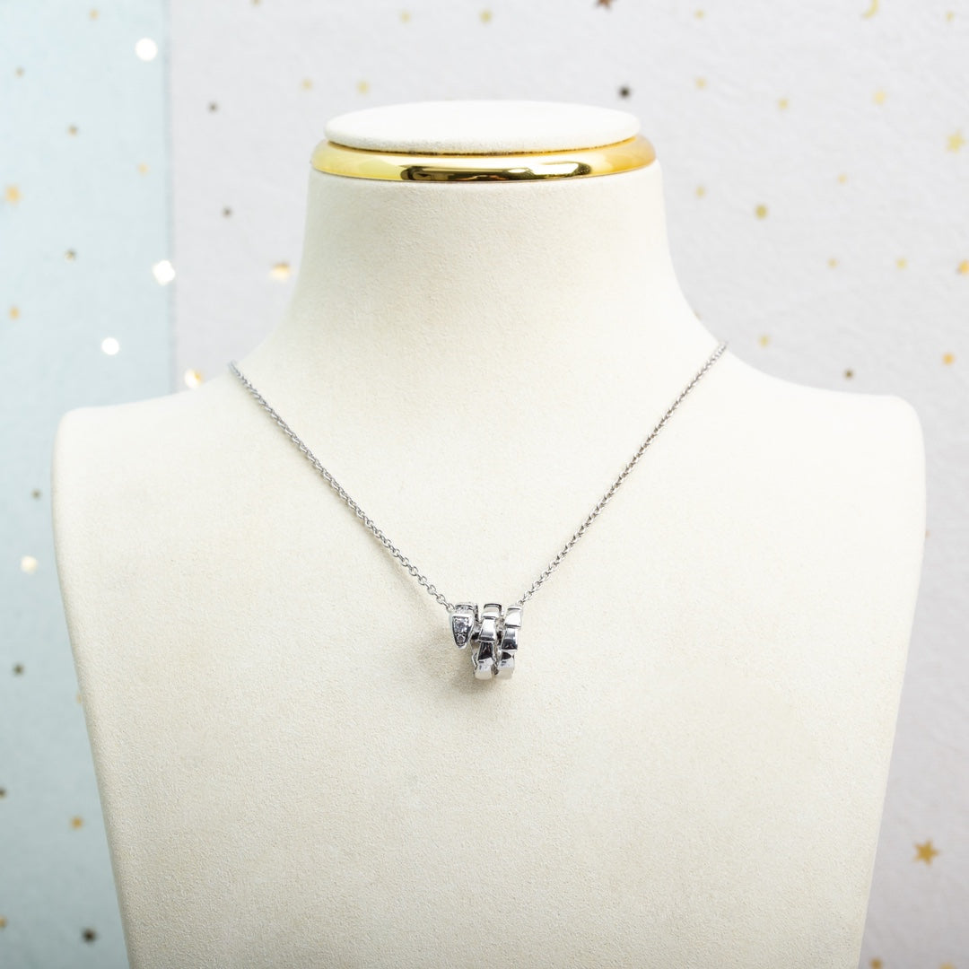 [LuxJewelry]SERPENTI SILVER NECKLACE DIAMOND