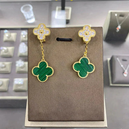 [LuxJewelry]CLOVER  2 MOTIFS  DIAMOND  EARRINGS (MULTIPLE CHOICESç´