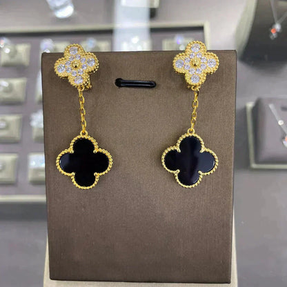 [LuxJewelry]CLOVER  2 MOTIFS  DIAMOND  EARRINGS (MULTIPLE CHOICESç´