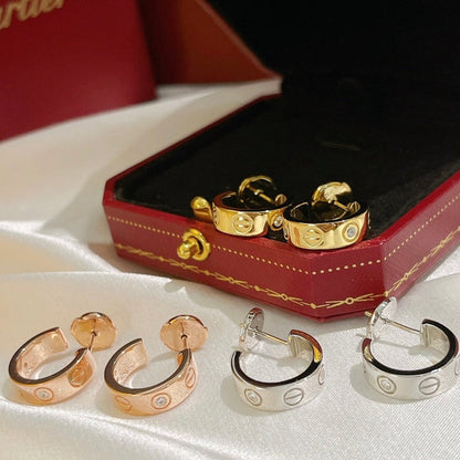 [LuxJewelry]LOVE EARRINGS 5.7MM 2 DIAMONDS