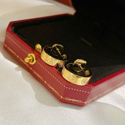 [LuxJewelry]LOVE EARRINGS 5.7MM 2 DIAMONDS