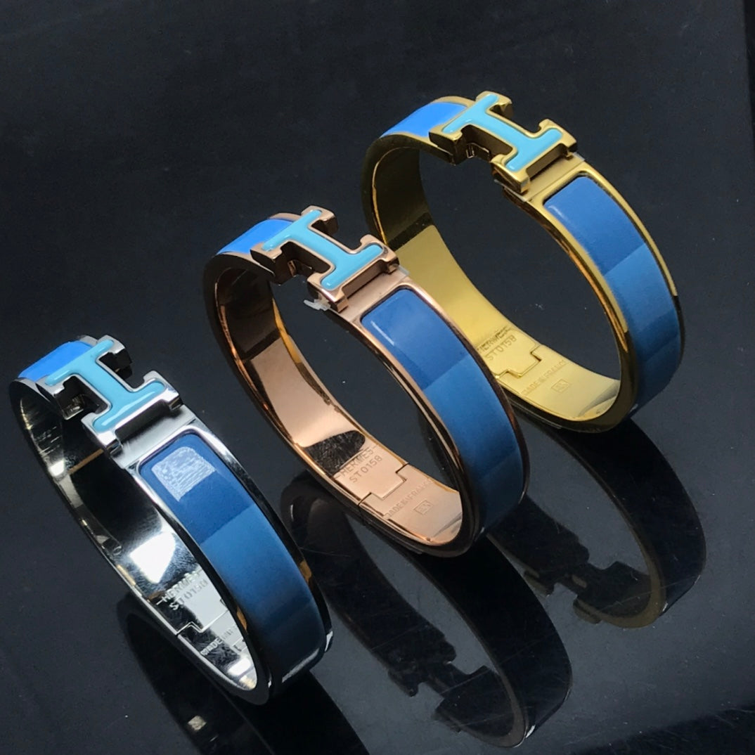 [LuxJewelry]H BRACELET BLUE RAINBOW CERAMIC
