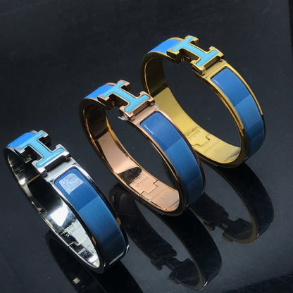 [LuxJewelry]H BRACELET BLUE RAINBOW CERAMIC