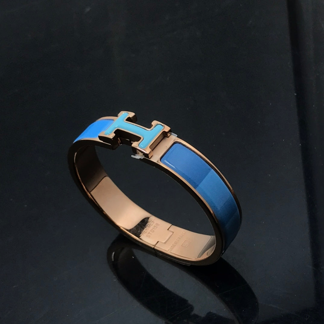[LuxJewelry]H BRACELET BLUE RAINBOW CERAMIC